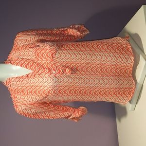 EUC Coral & White blouse